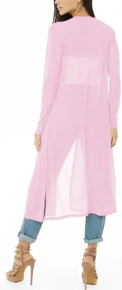 BelleLovin Womens Sexy Sheer Long Sleeve Cardigan See Through Mesh Cover Up