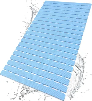 BEMISO Shower Mat Non Slip Bathtub Mat with Suction Cups and Drain Holes 27.5 x15.7 Inch Bath Mat for Tub & Shower.Easy Dry,Easy to Cut,Eco-Friendly