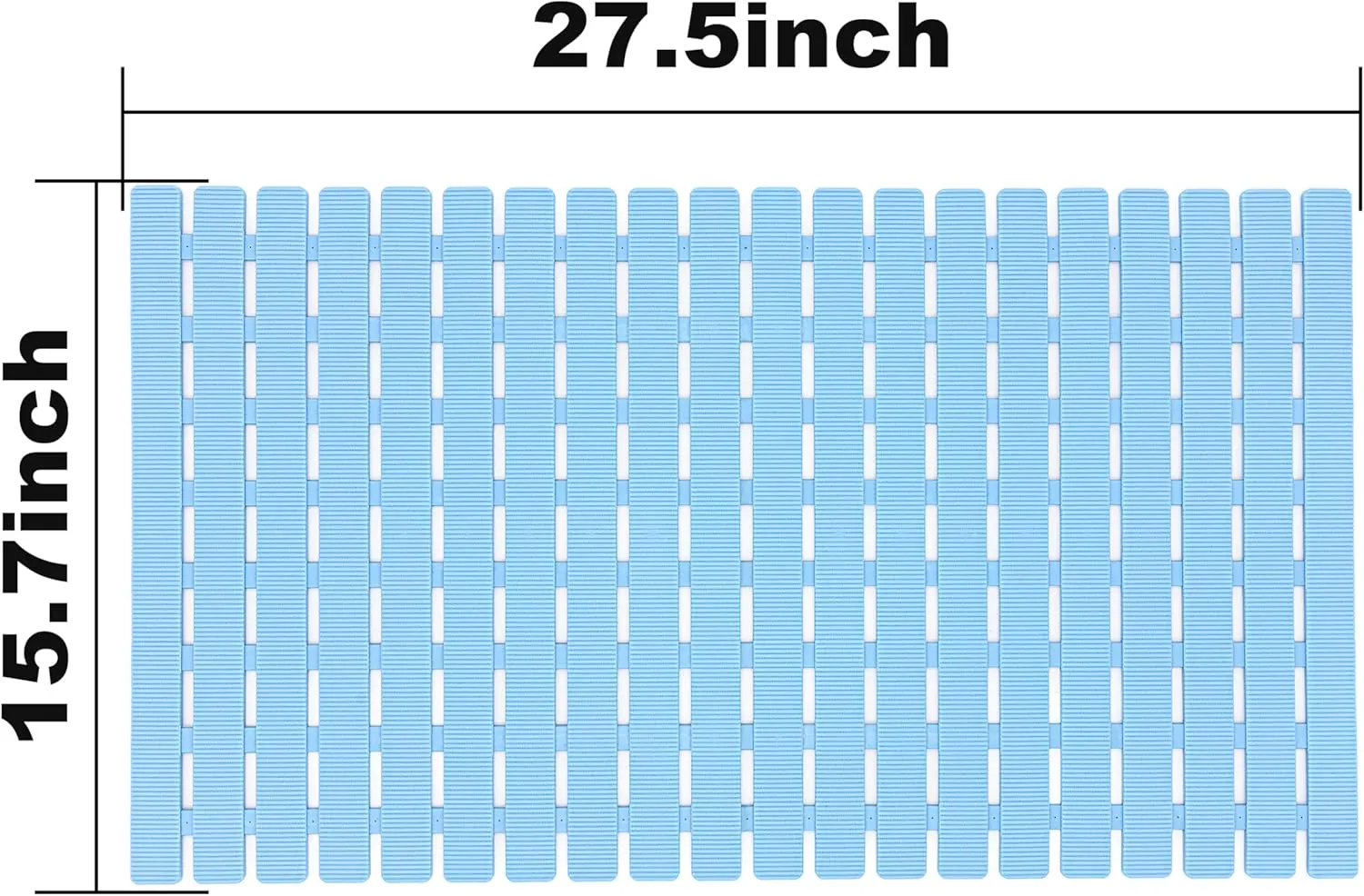 BEMISO Shower Mat Non Slip Bathtub Mat with Suction Cups and Drain Holes 27.5 x15.7 Inch Bath Mat for Tub & Shower.Easy Dry,Easy to Cut,Eco-Friendly