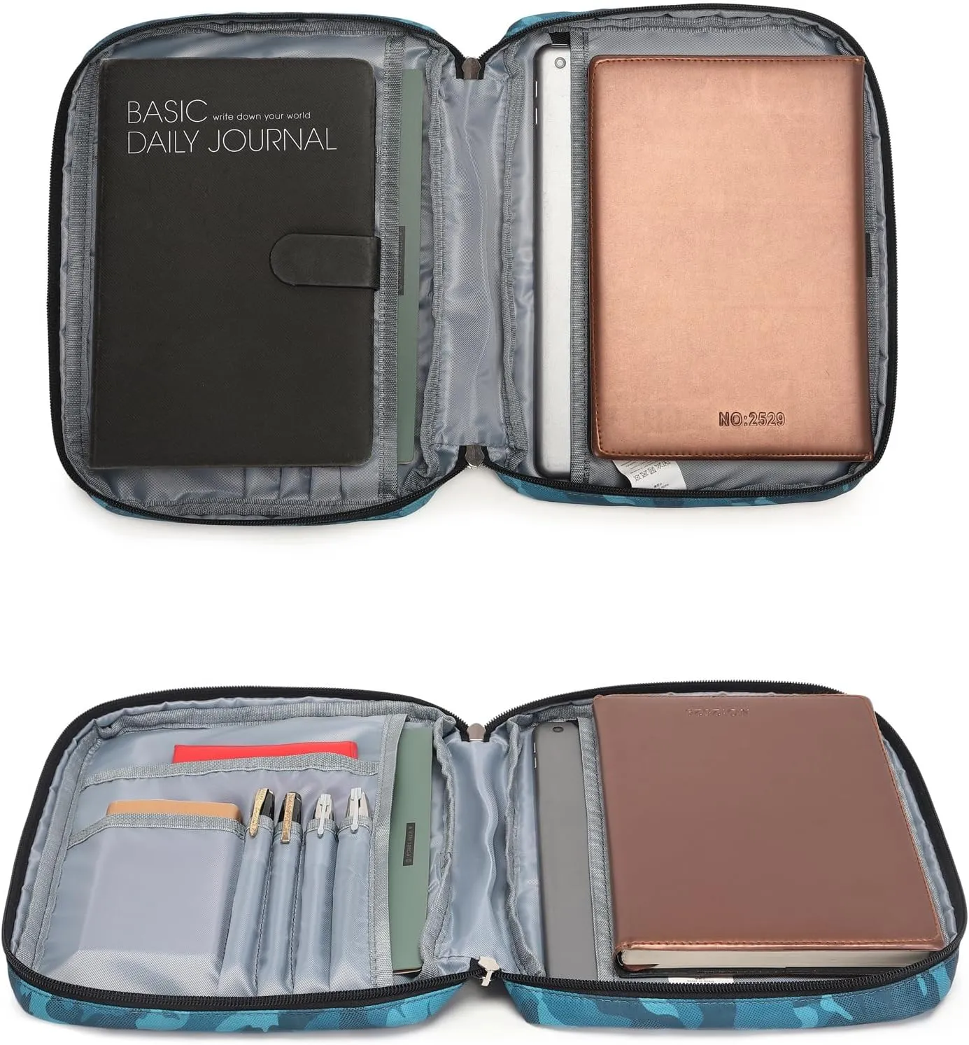 Bible Cover for Boys Kids Scripture Carrying Case with Handle Pockets Childrens Toddler LDS Handbook Holy Book Protector Pouch Teens Church Bag Hope Journaling Storage Organizer Camo Blue