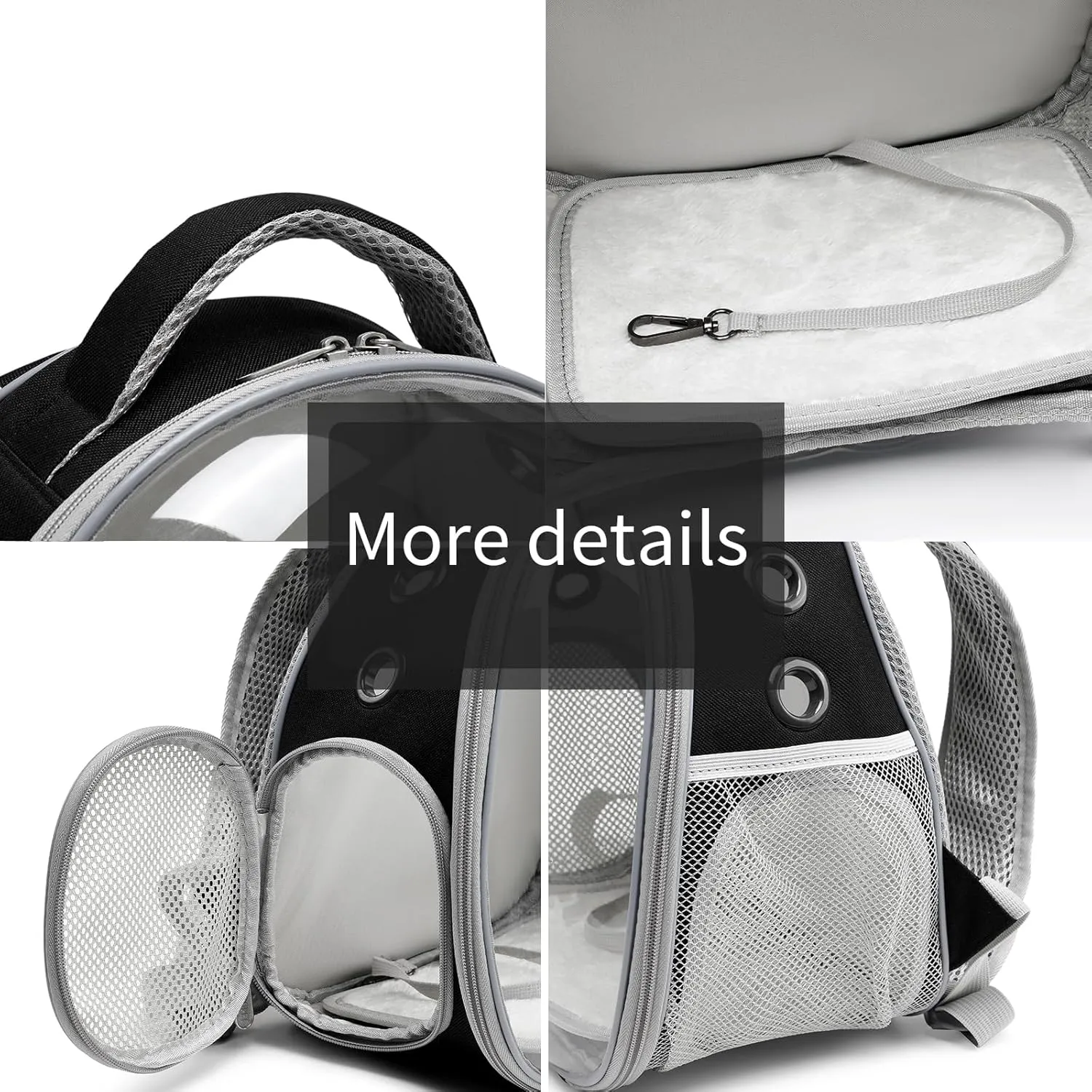 Bird Carrier Cage, Pet Travel Carrier Backpack with Standing Perch,Parrot Cockatiel Carrier Bag, Food Bowl for Lovebirds Conures Parakeet Budgie Canary & Small Animal (Accessories Black)