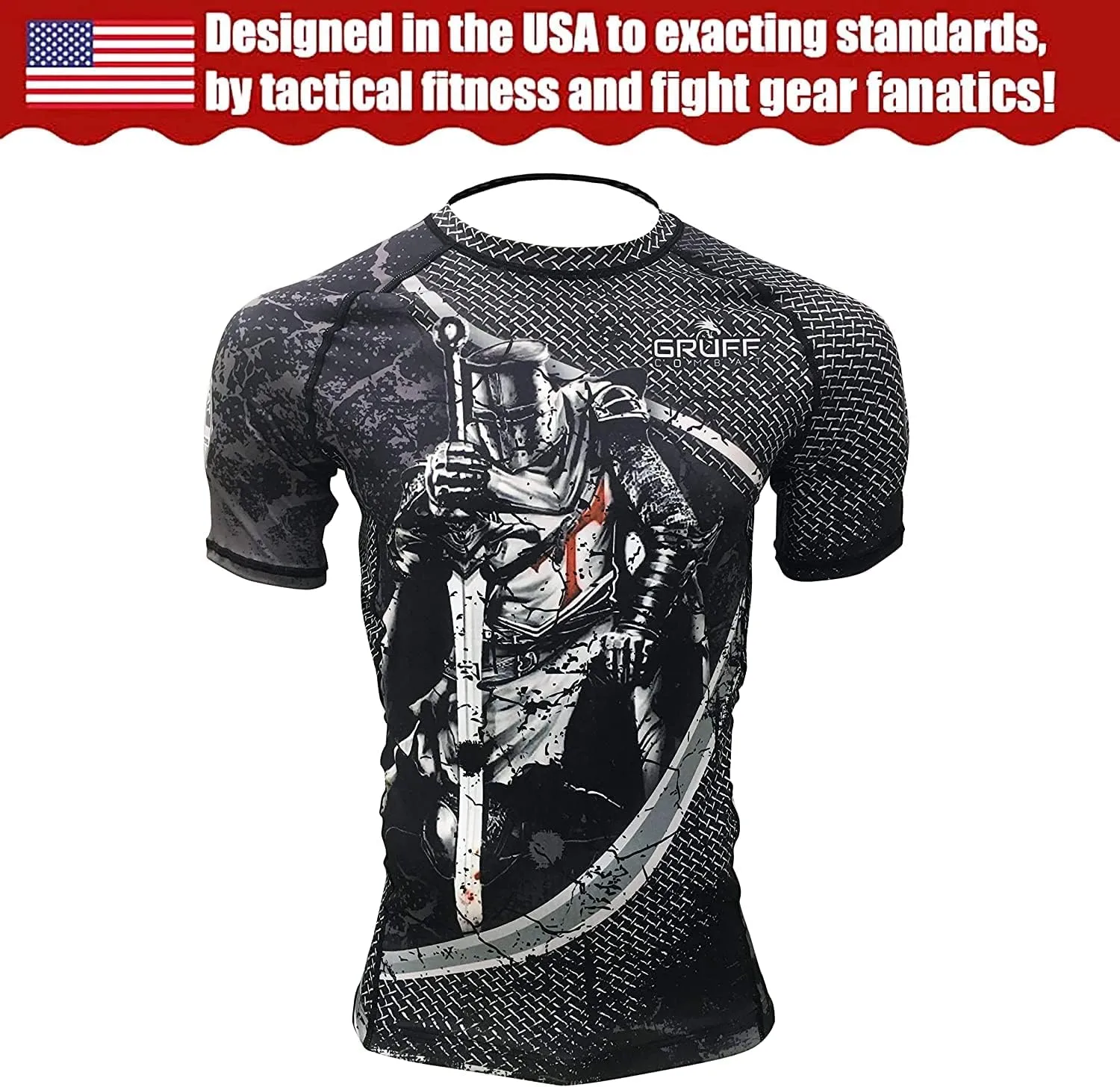 BJJ Rash Guards Grappling MMA Jiu Jitsu No Gi UFC Shirt Fight Wear, Short Sleeves