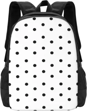 Black And White Polka Dot Pattern Lightweight Packable Backpack Travel Casual Large Capacity Daypack Foldable Backpack For Men Women