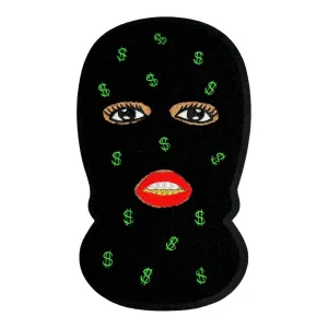 Black Girl With Ski Mask Patch Chenille 9 Inch Design