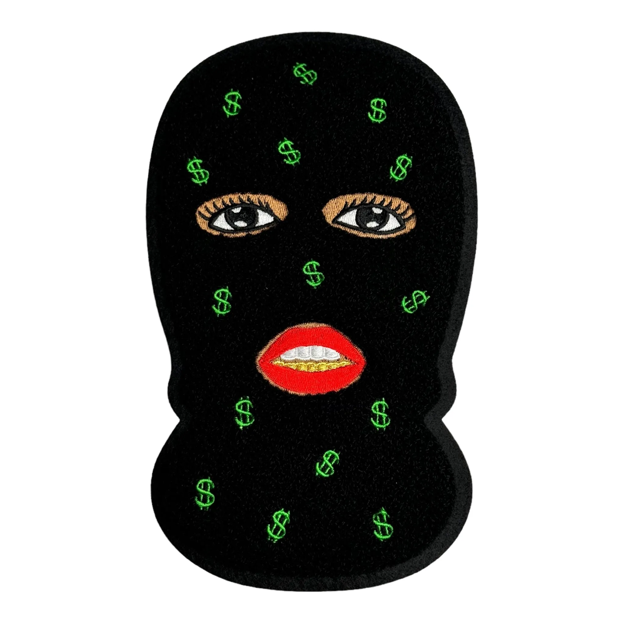 Black Girl With Ski Mask Patch Chenille 9 Inch Design