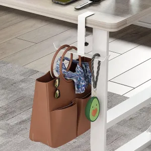Black Purse Hook for Table, Desk Hook Under Desk Backpack Hanger Adjustable Portable Foldable Handbag Hanger for Tables, Desks Bag Hook for Desk Purse Holder Hanger for Talbe