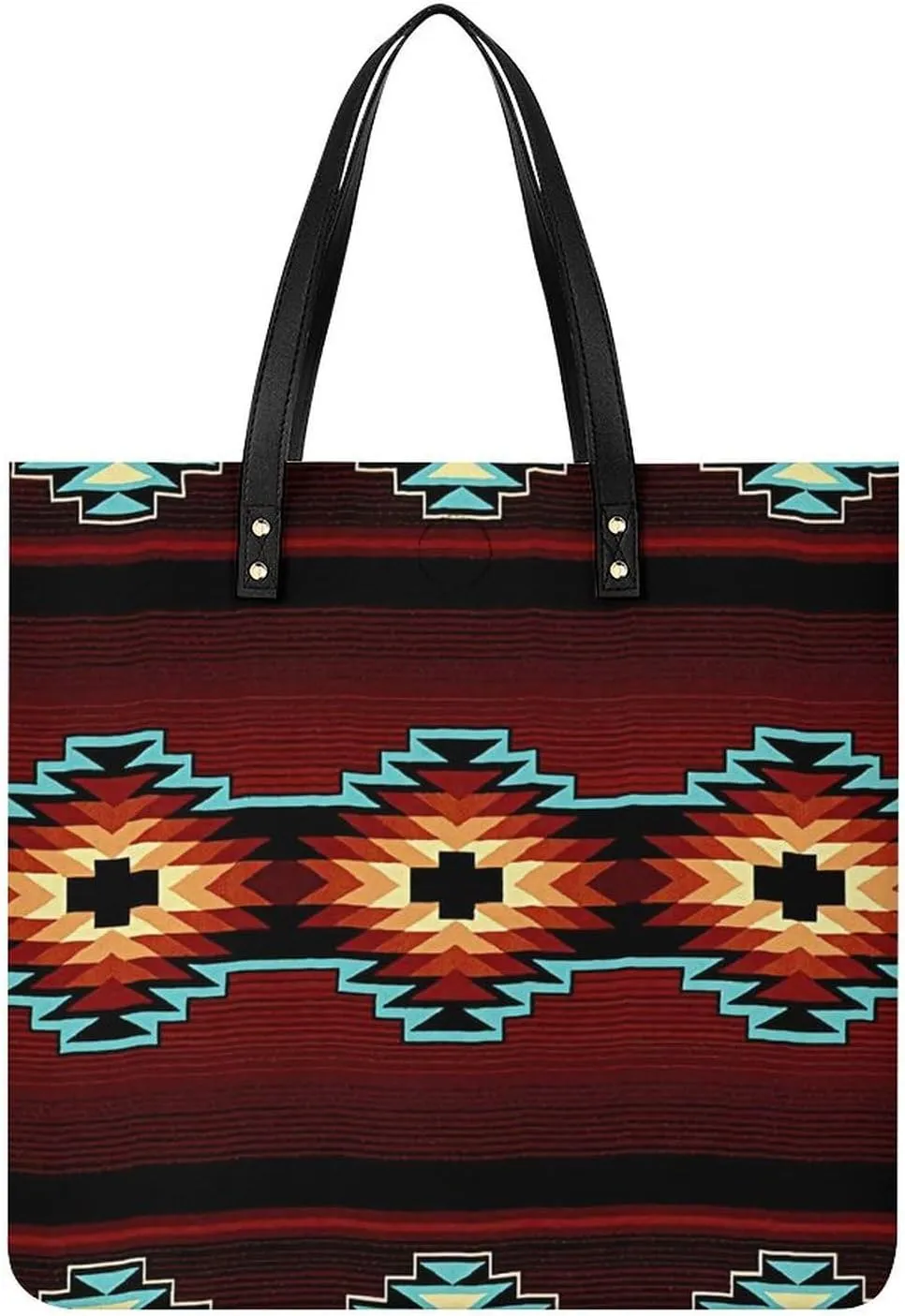 Black Retro Large Capacity Leather Handbag