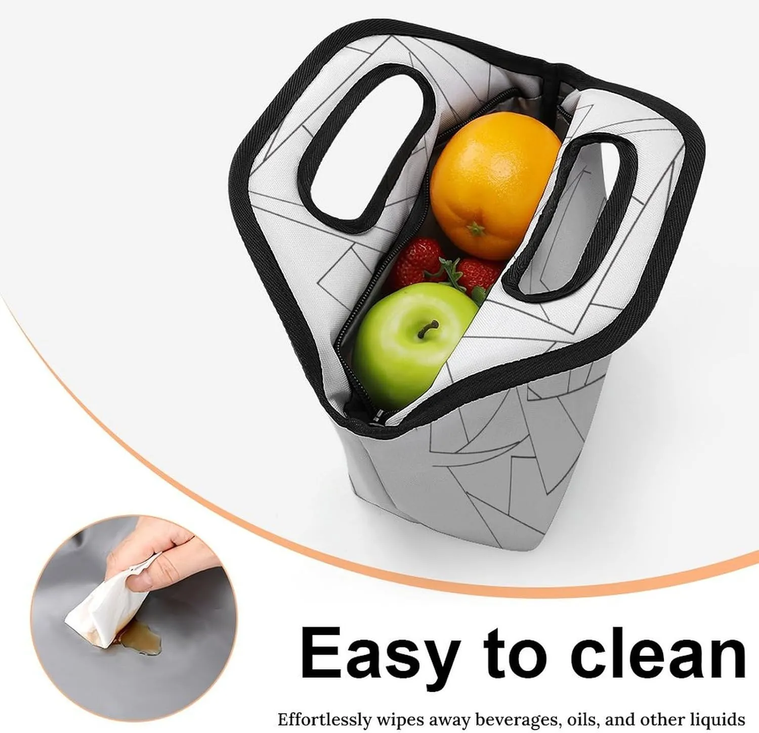 Black Retro Portable Portable Dining Bag, Large Capacity Dining Bag