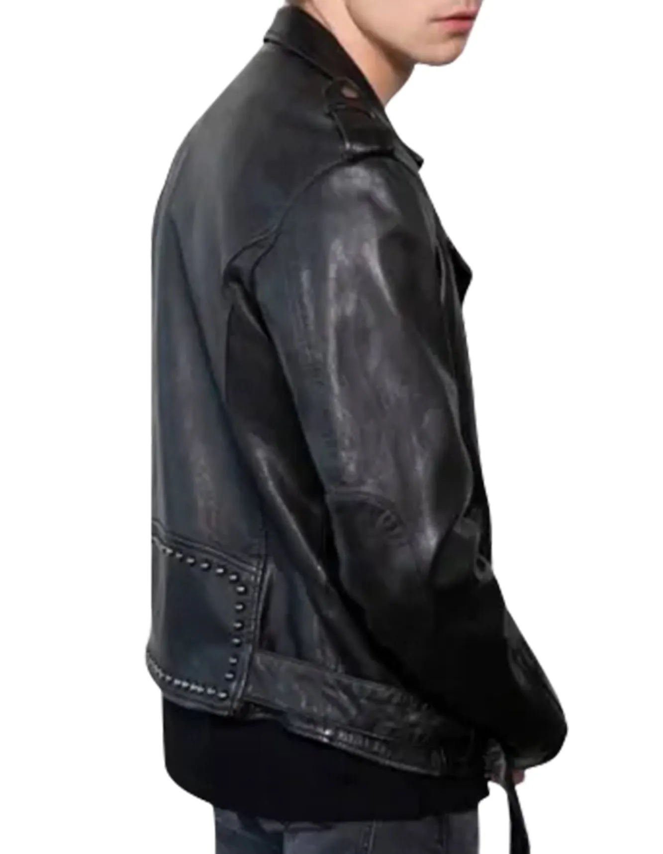 Black Rocker Studded Leather Jacket