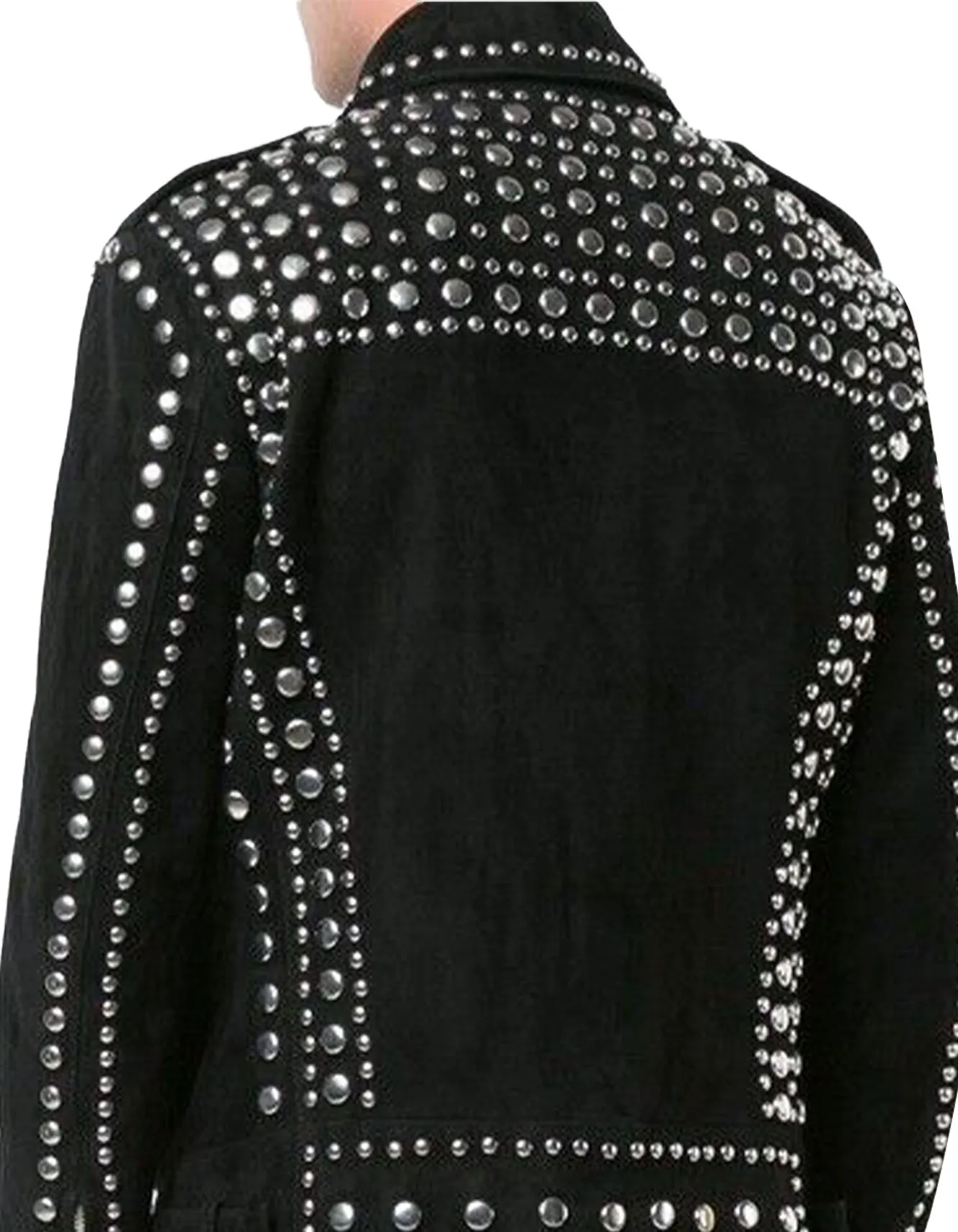Black Studded Leather Moto Jacket
