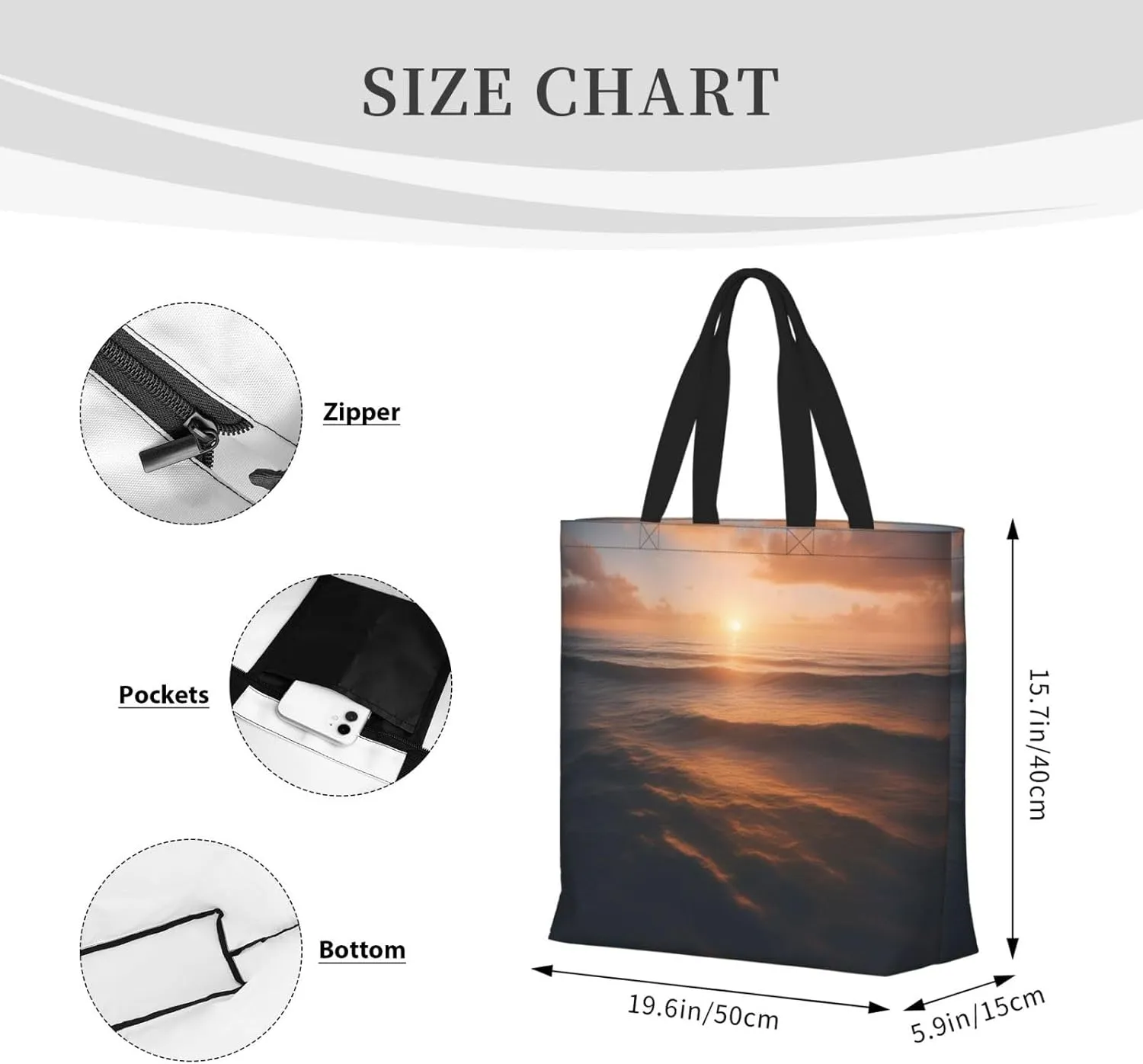 Black White Polka Dots Pattern Print Tote Bag Casual Shoulder Bag Handbag Reusable Shopping Travel Bag Gifts For Women