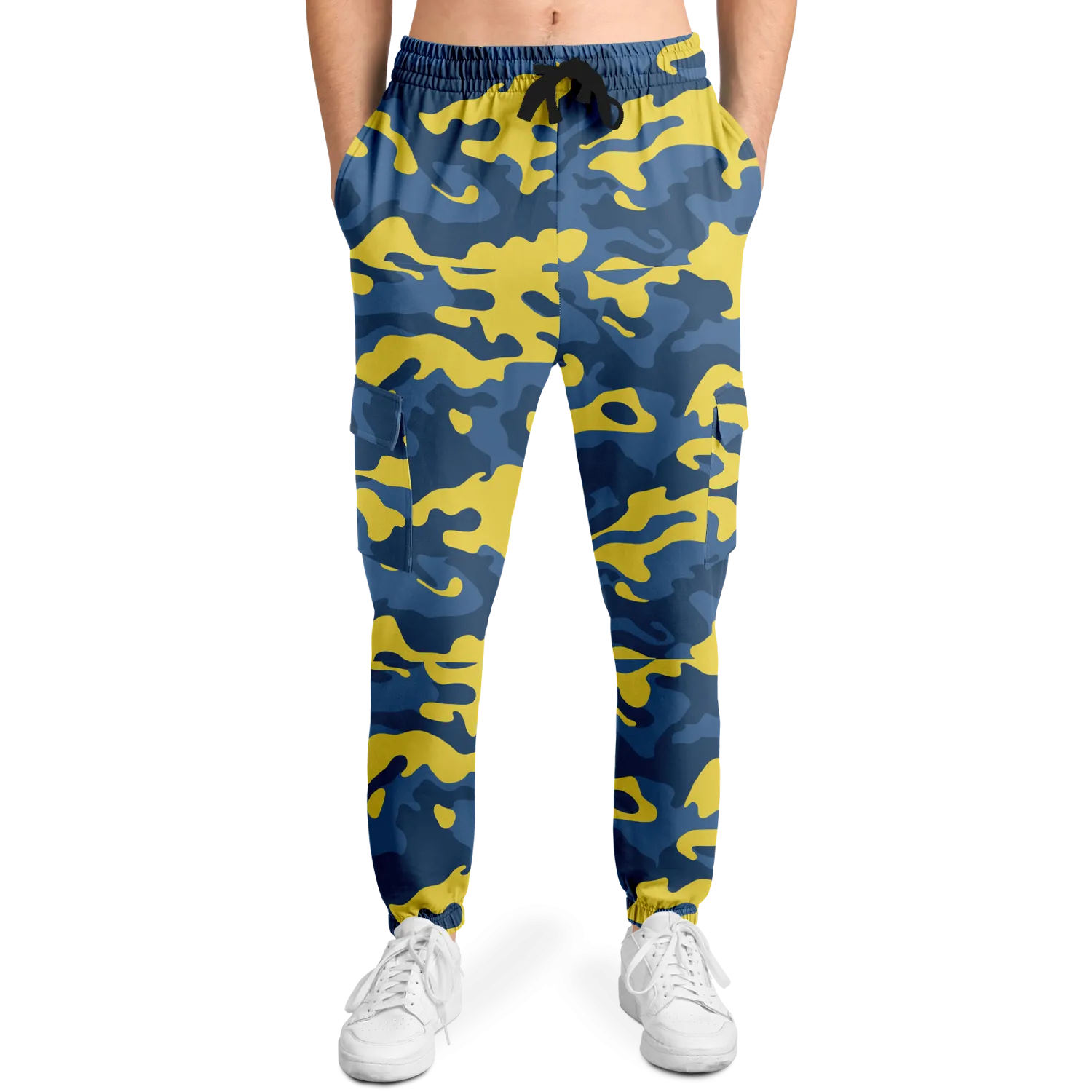 Blue & Yellow Camo Cargo Pants | Unisex