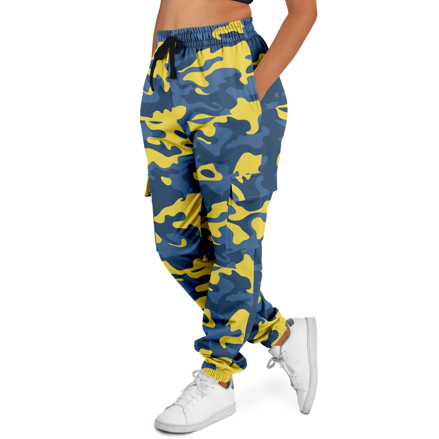 Blue & Yellow Camo Cargo Pants | Unisex