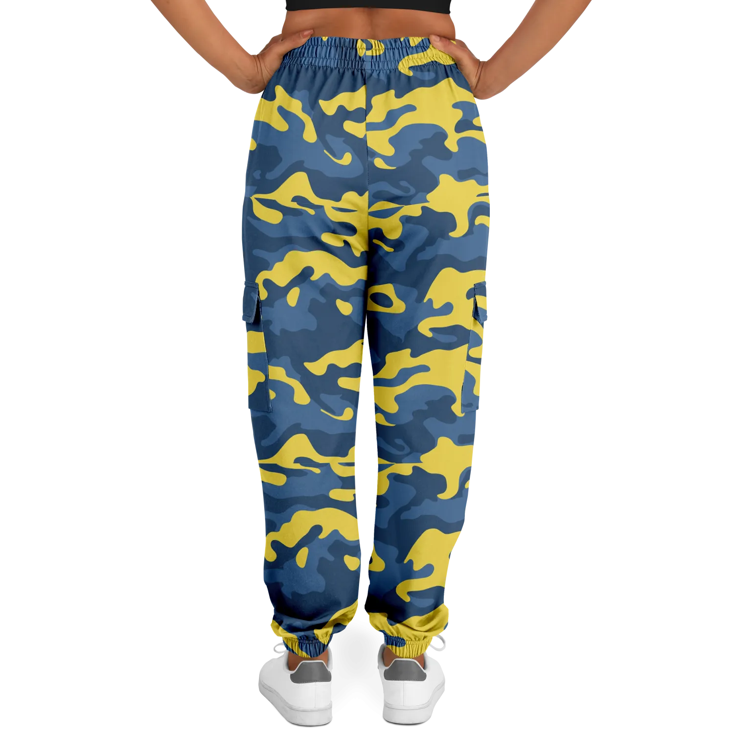 Blue & Yellow Camo Cargo Pants | Unisex