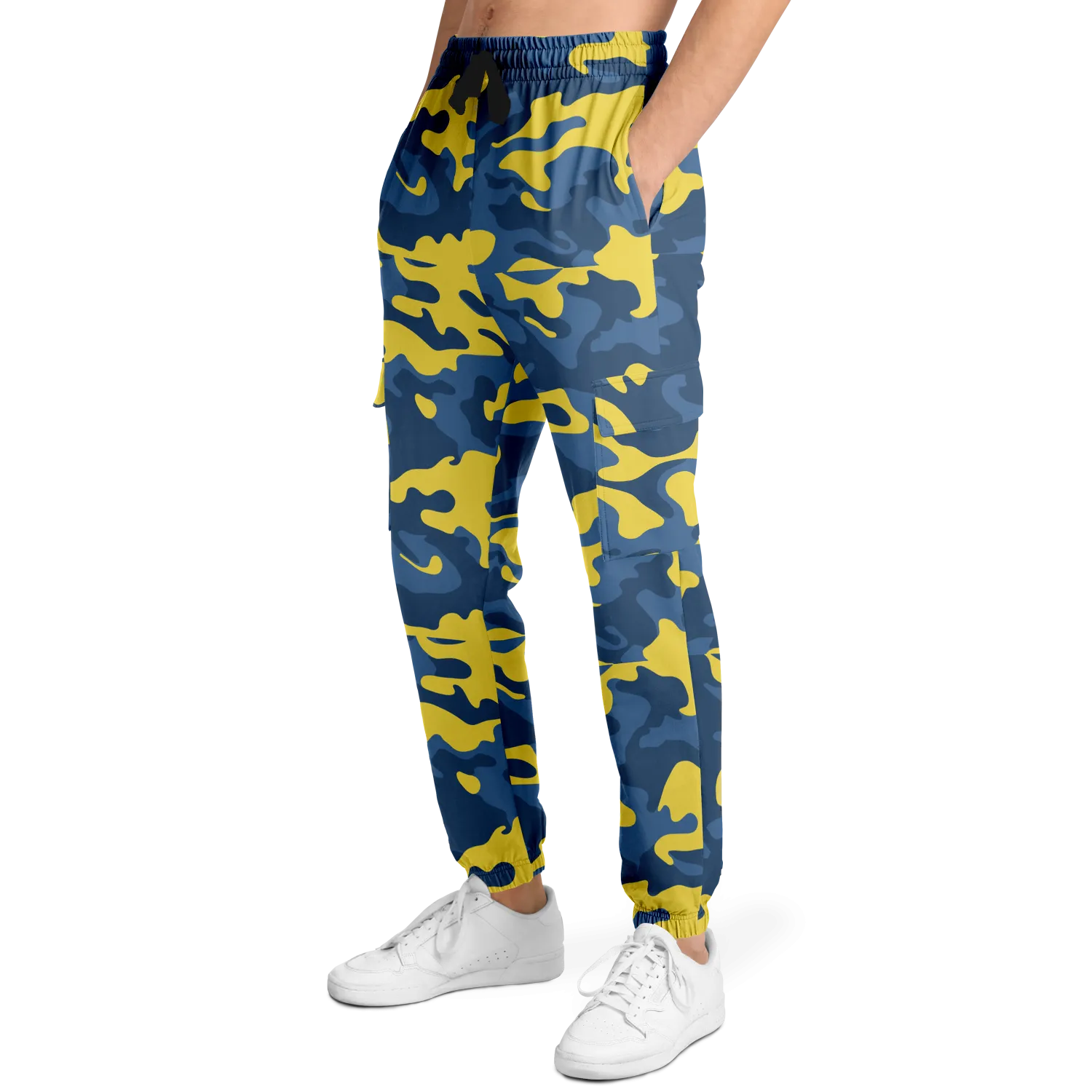 Blue & Yellow Camo Cargo Pants | Unisex