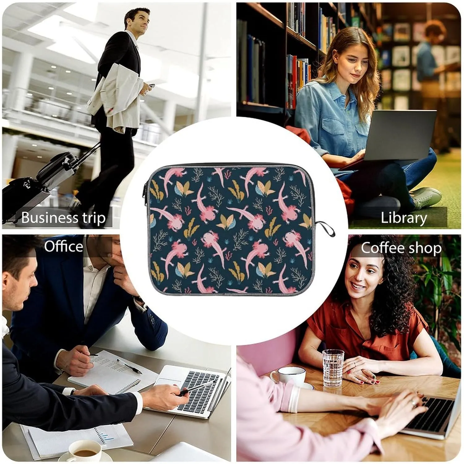 Blue Quaker Parrots Large Capacity Portable Laptop Case Unisex