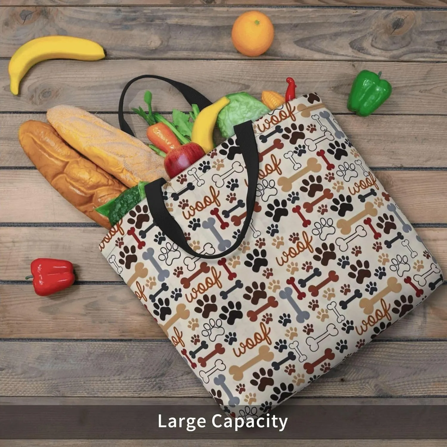 Board Stripe Print Tote Bags Reusable Grocery Bag Shoulde Bag Handbag For Office Shopping Travel Women Casual Work