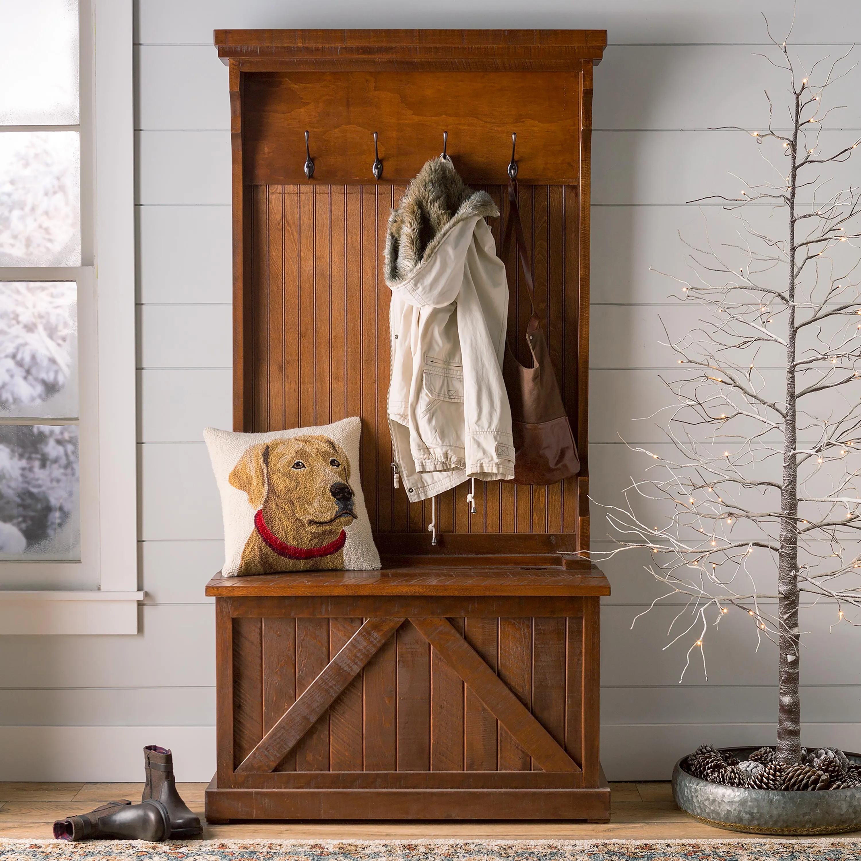 Bowling Green Hall Tree with Storage Bench