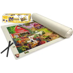 Brain Tree Puzzle Mat with Inflatable Balloons, Jigsaw Puzzle Roll Up Mat, Puzzle Storage, Puzzle Saver, Holds Jigsaw Puzzles up to 1500 Pieces, 46" L x 26" W by Brain Tree