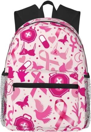 Breast Cancer Awareness Lightweight Packable Backpack Travel Casual Hiking Daypack Foldable Backpack For Men Women