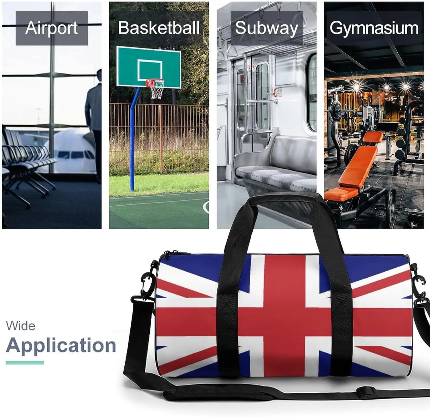 British Flag Travel Duffel Bag with Wet Pocket for Men Women Gym Weekender Tote