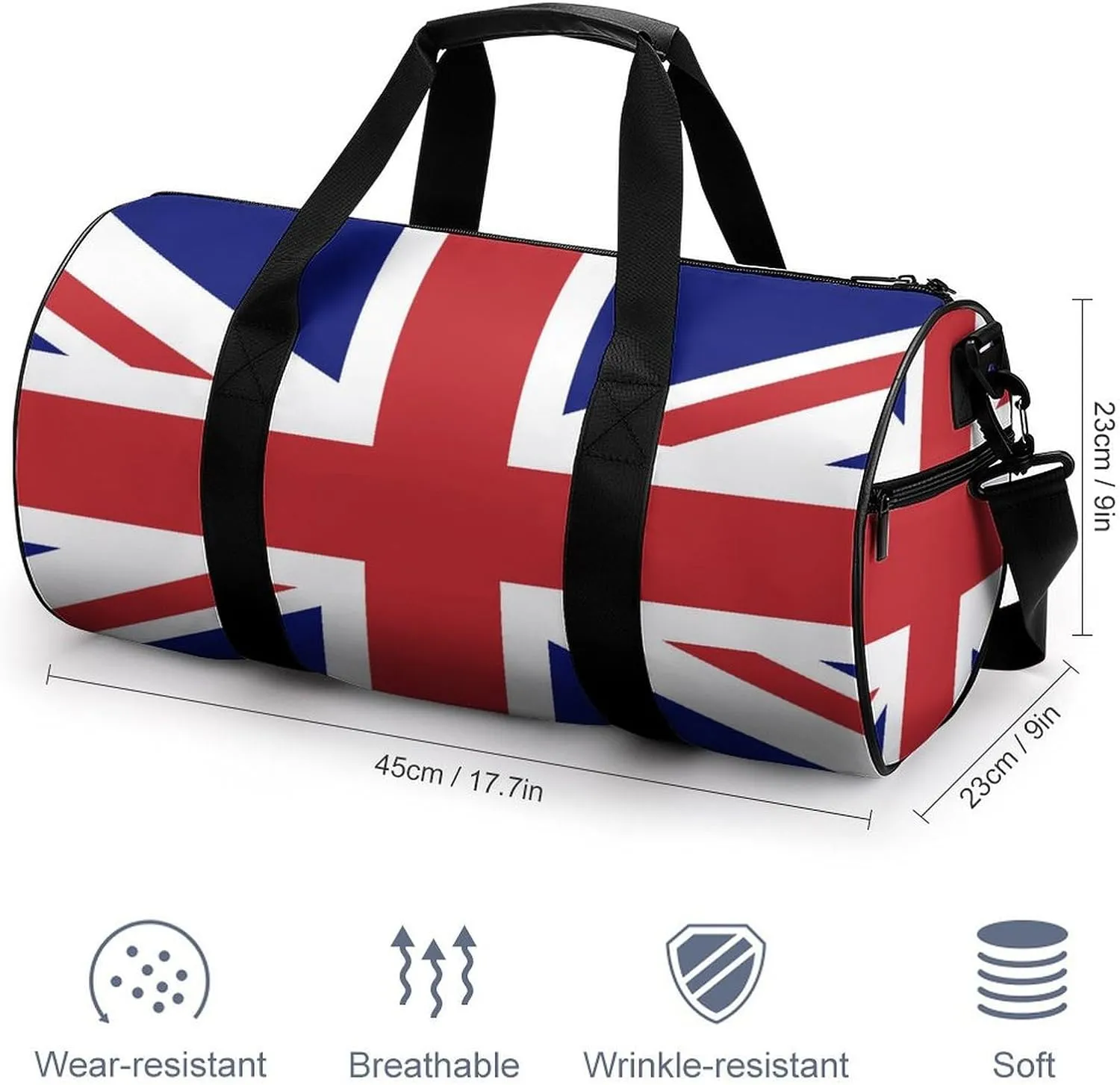 British Flag Travel Duffel Bag with Wet Pocket for Men Women Gym Weekender Tote