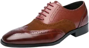 British Style Luxury Leather Shoes Fashionable Lightweight Dress Shoes Men's Patchwork Pointed Toe Oxford