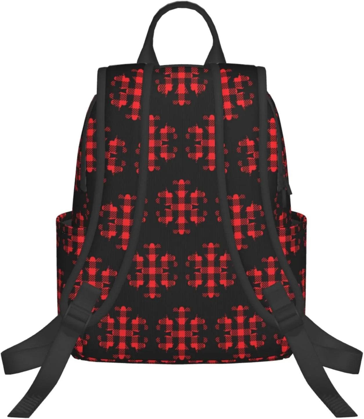 Buffalo Plaid Snowflake Casual Backpacks Large Capacity Laptop Backpack Sports Rucksack Travel Daypack Adjustable Shoulder Strap Work Bag for Outdoor Camping