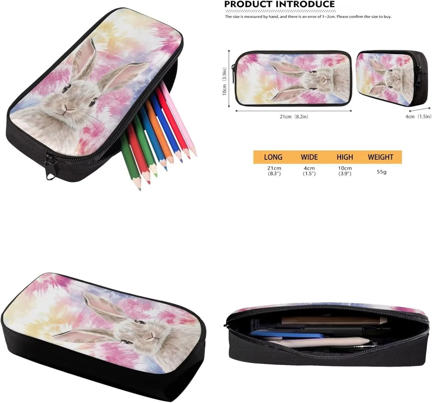 Bunny Backpack for Boys with Lunch Box and Water Bottle Sleeve Pencil Case 4 in 1 Bookbag Set Elementary Middle School Bag with Lunchbox Girls Cute Aesthetic Book Bag Combo