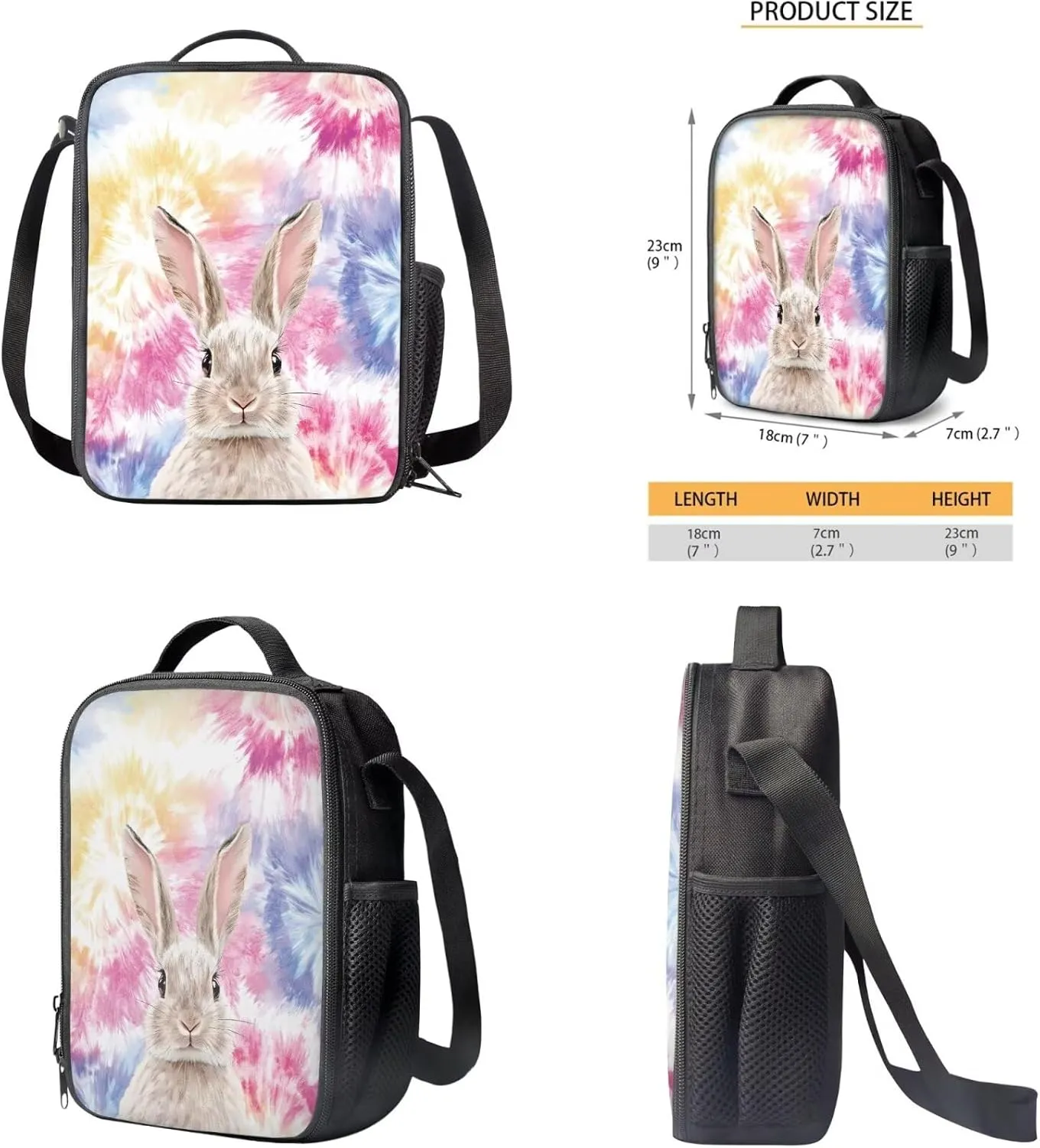 Bunny Backpack for Boys with Lunch Box and Water Bottle Sleeve Pencil Case 4 in 1 Bookbag Set Elementary Middle School Bag with Lunchbox Girls Cute Aesthetic Book Bag Combo