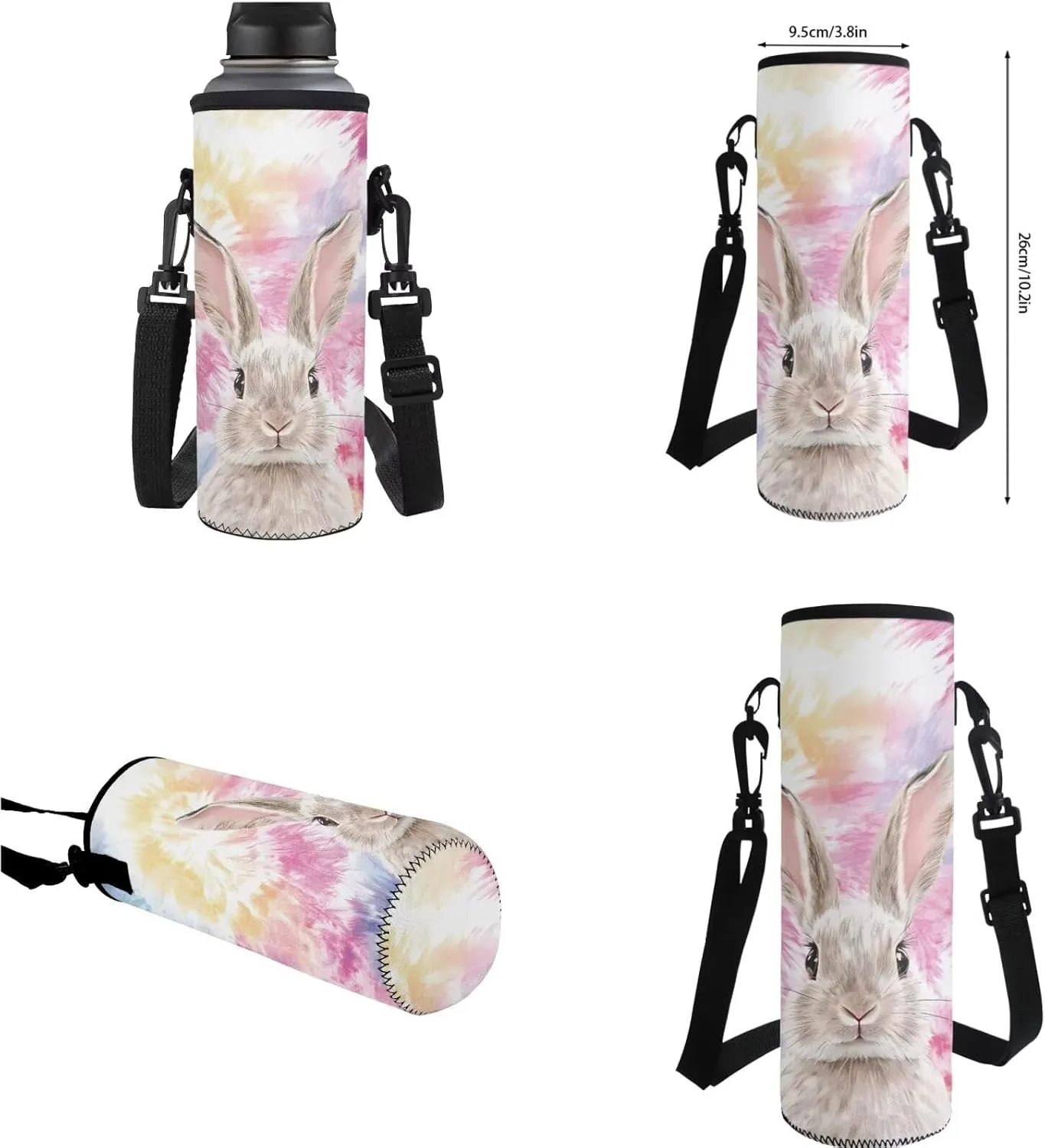 Bunny Backpack for Boys with Lunch Box and Water Bottle Sleeve Pencil Case 4 in 1 Bookbag Set Elementary Middle School Bag with Lunchbox Girls Cute Aesthetic Book Bag Combo