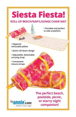 ByAnnie Siesta Fiesta Lounge Chair Mat Pattern - 2 Size Variations Per Pattern (14 Colors of 18"x54" Mesh Packs Sold Separately)