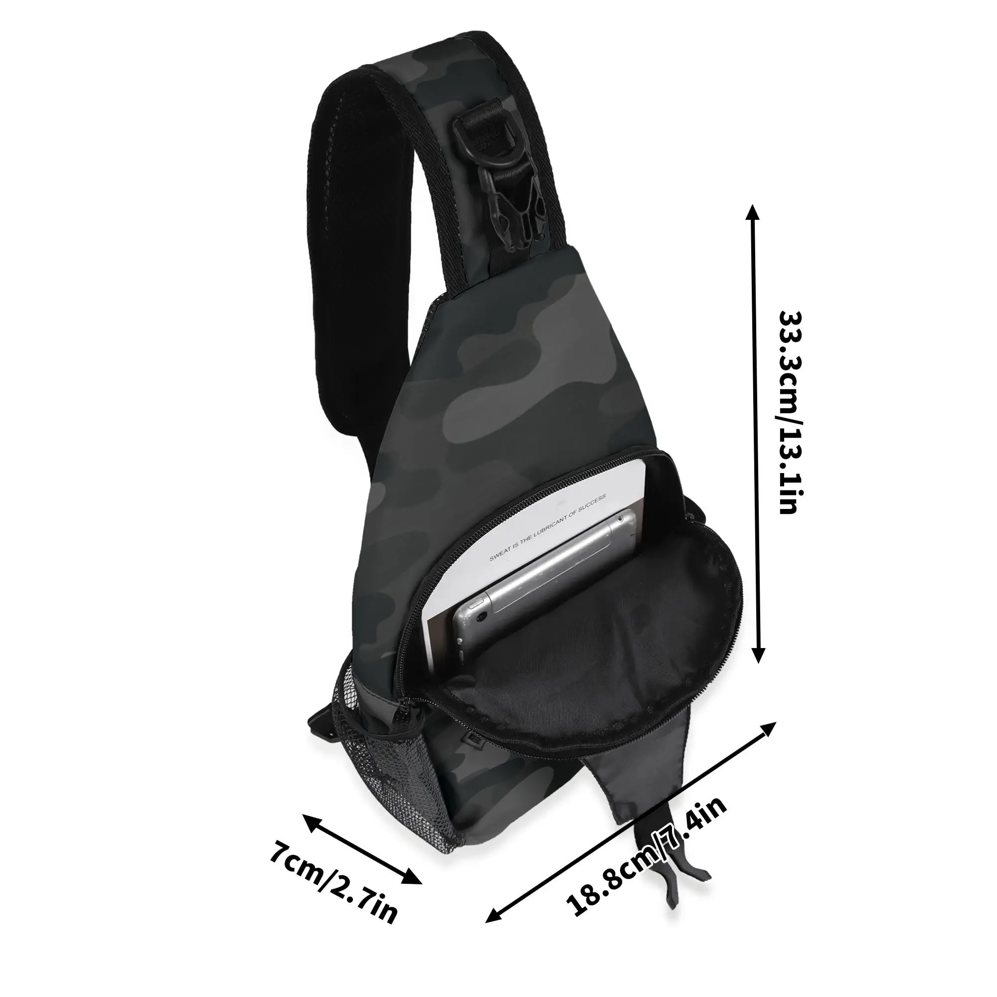 Camo Bag | Black Camouflage | Chest Crossbody Style