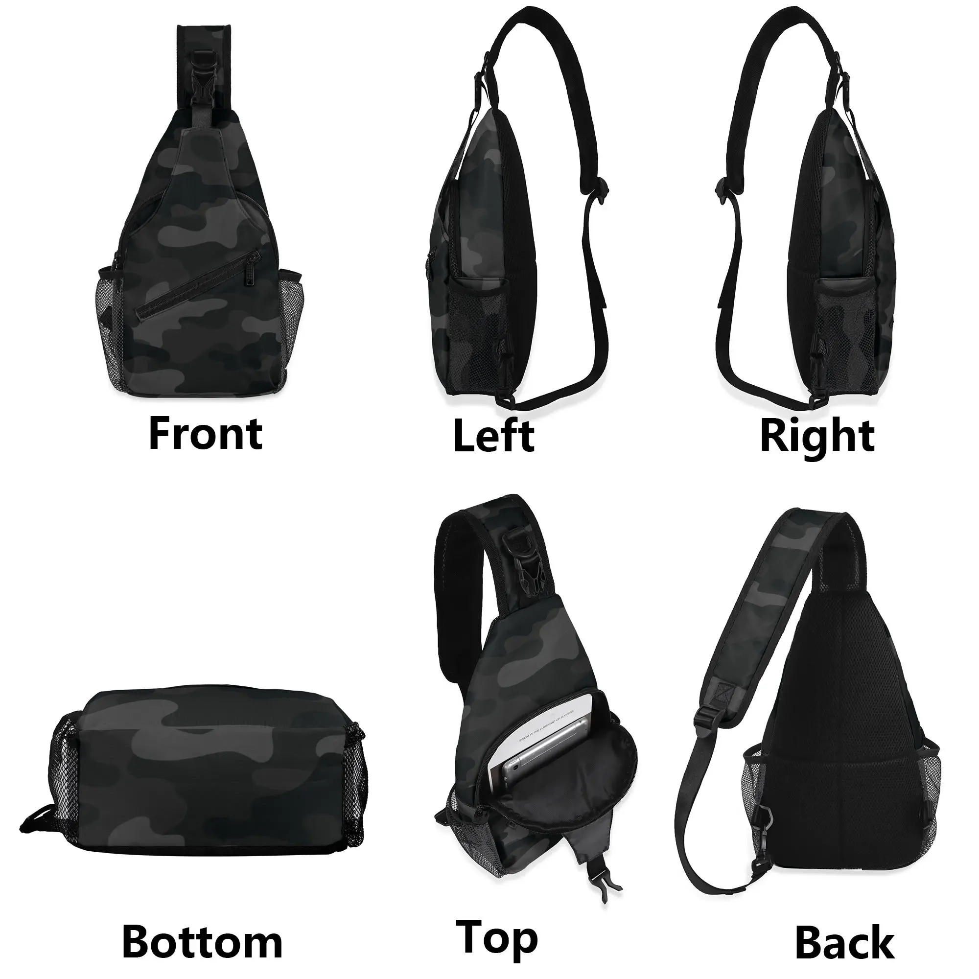 Camo Bag | Black Camouflage | Chest Crossbody Style