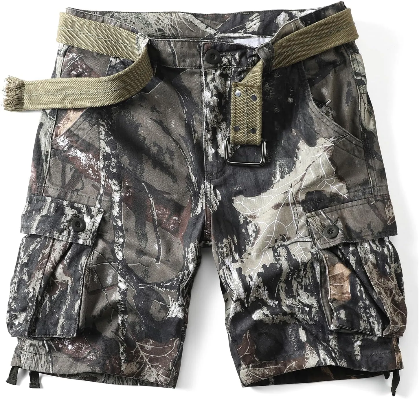 Camo Cargo Shorts for Men Cotton Casual Wild Outdoor Work Relaxed Fit Shorts with Multi-Pockets