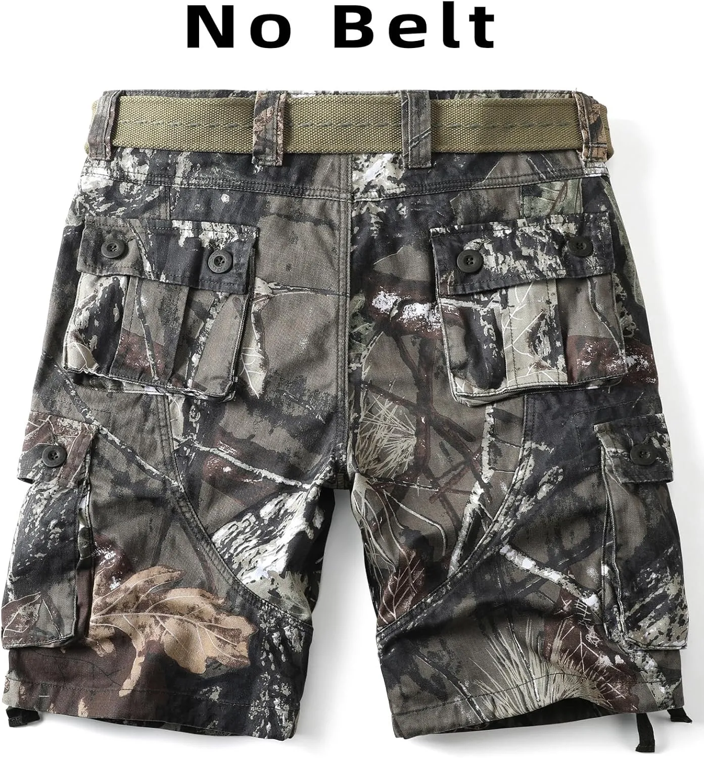Camo Cargo Shorts for Men Cotton Casual Wild Outdoor Work Relaxed Fit Shorts with Multi-Pockets