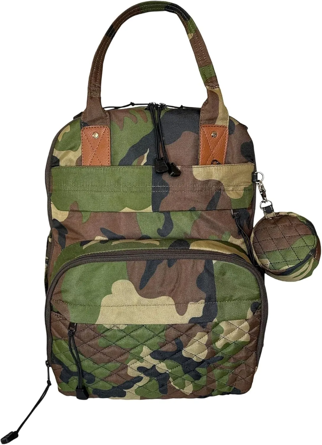 Camo Diaper Backpack - 1000 Denier Cordura Polyester Bag with Pacifier Pouch & Changing Pad - Comfortable Handle, Reinforced Padded Shoulder Straps - Easy-Glide Zippers Multiple Pockets Storage