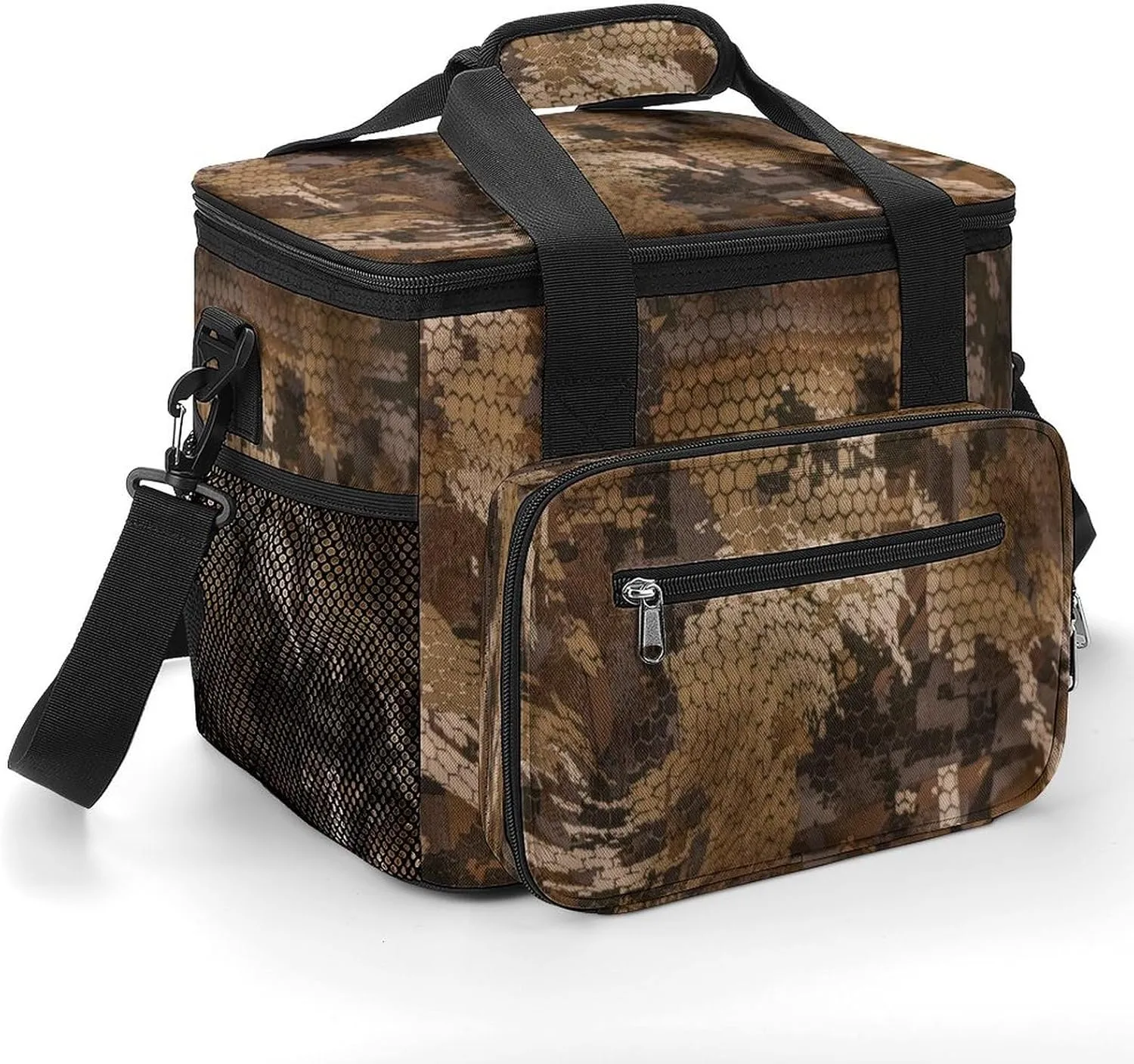 Camo Hunting Vintage 22.5L Insulated Camping Coolers Bag Large Leakproof Ice Chest for Beach Travel Picnic