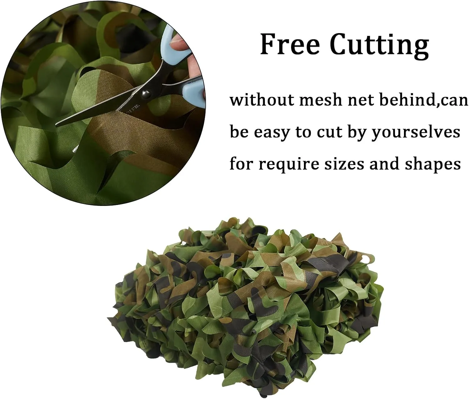 Camo Netting, Bulk Roll Camouflage Netting Woodland, Military Hunting Free Cutting for Hunting Blind Sunshade Shooting Theme Party Decoration