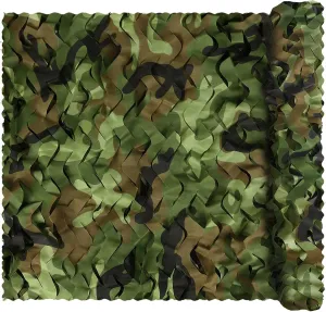 Camo Netting, Bulk Roll Camouflage Netting Woodland, Military Hunting Free Cutting for Hunting Blind Sunshade Shooting Theme Party Decoration