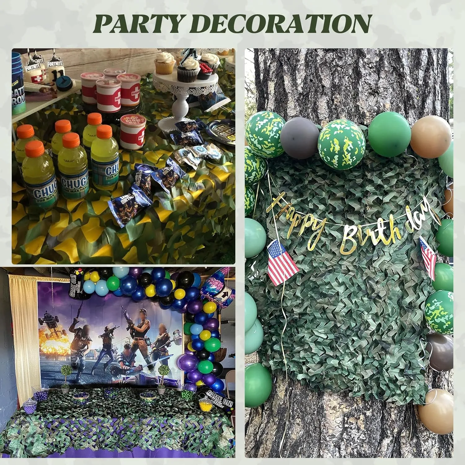 Camo Netting Camouflage Netting, Bulk Roll Mesh Nets Camouflage Nets Military Surplus for for Hunting Blind Sunshade Car Cover Party Decorations