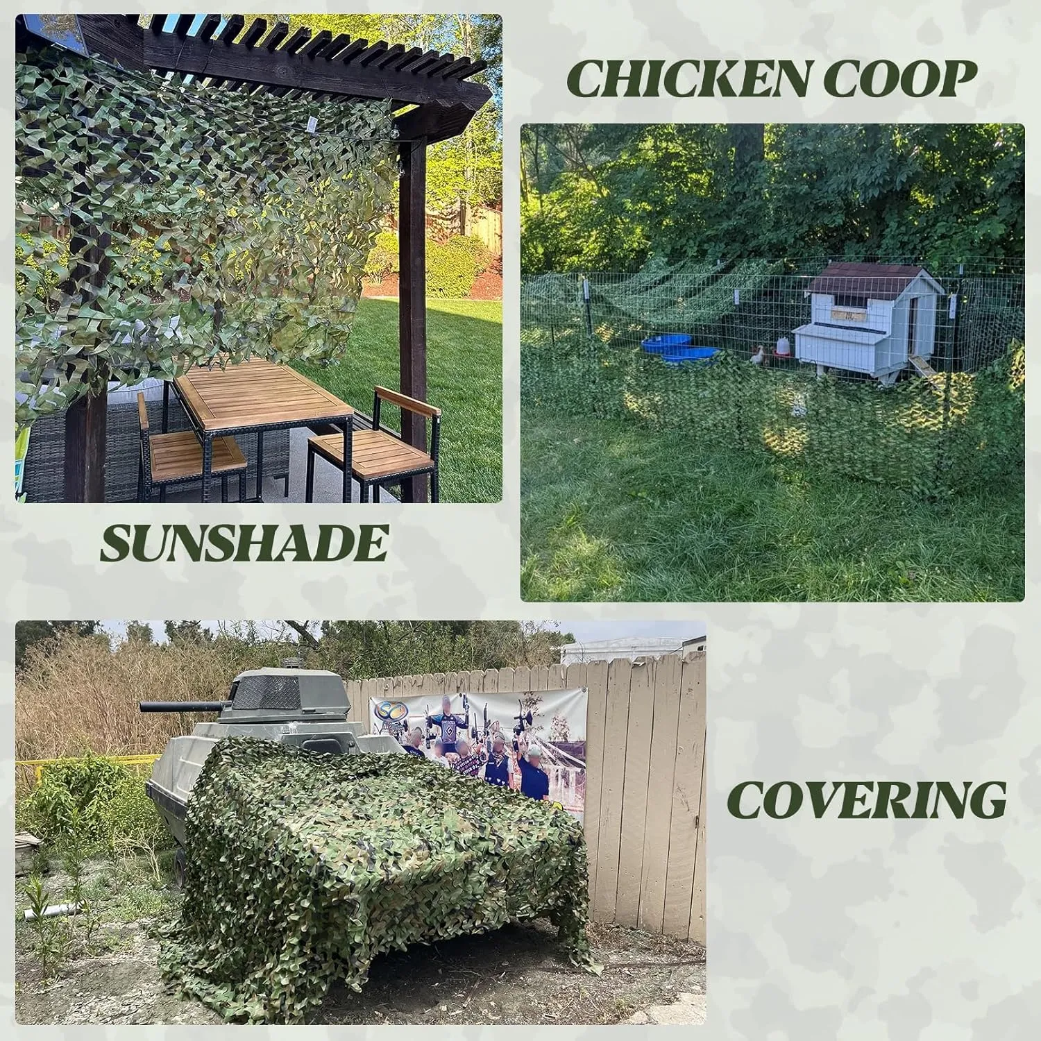Camo Netting Camouflage Netting, Bulk Roll Mesh Nets Camouflage Nets Military Surplus for for Hunting Blind Sunshade Car Cover Party Decorations