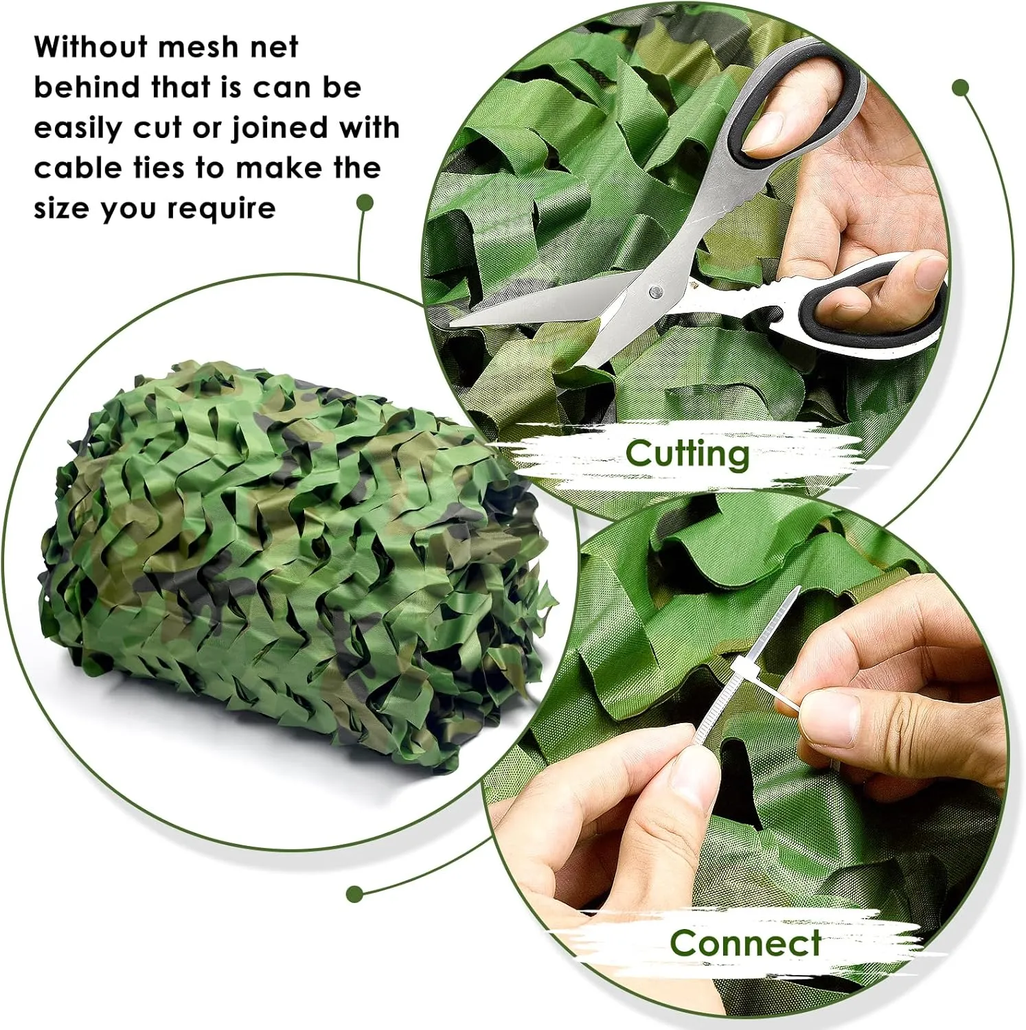 Camo Netting Camouflage Netting, Bulk Roll Mesh Nets Camouflage Nets Military Surplus for for Hunting Blind Sunshade Car Cover Party Decorations