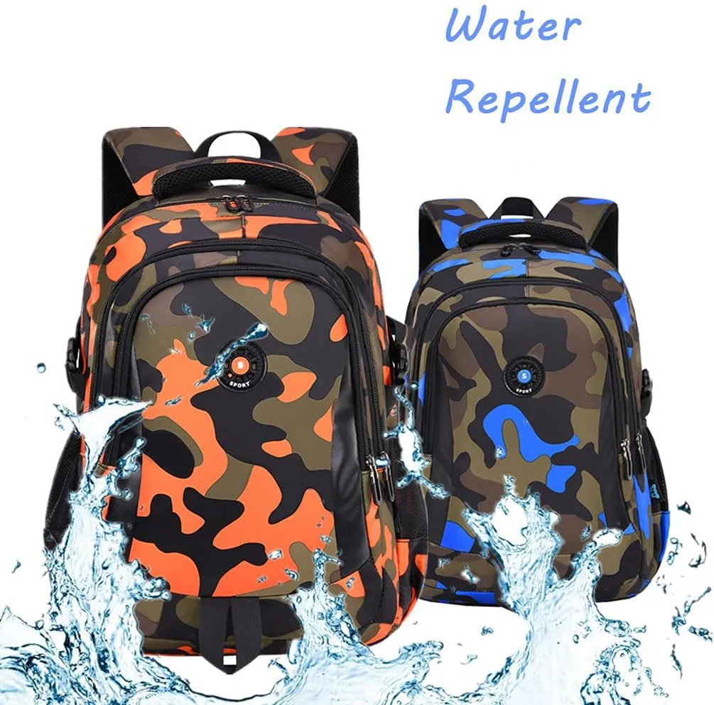 Camo School Backpack Lightweight Schoolbag Travel Camp Outdoor Daypack
