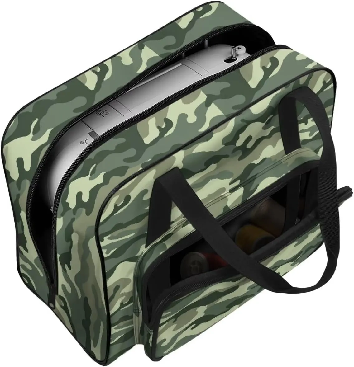 Camo Sewing Box Storage Bag with Pockets Sewing Machine Tote Bag with Hand Strap, Portable Sewing Machine Case Storage Organization Carrying Bag for Accessories