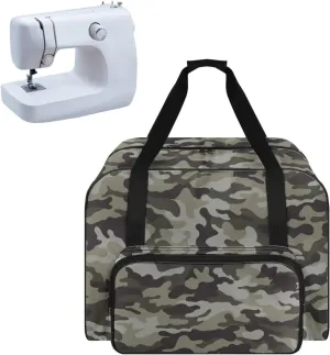 Camo Sewing Machine Handbag Two Way Zipper Carrying Travel Storage Carrier Sewing Bag with Handle Sewing Box Storage Bag Compatible with Most Standard Singer, Brother