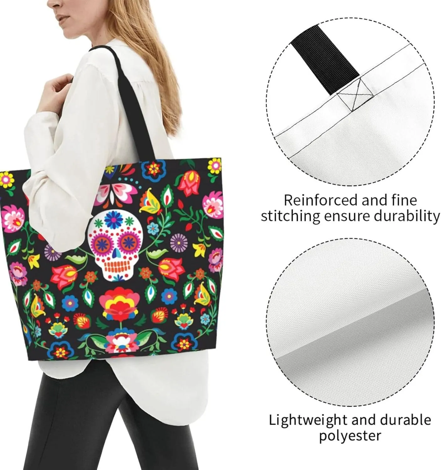 Camouflage Camo Large Tote Bag Casual Shoulder Bags Reusable Grocery Handbag For Women Travel Shopping Gym