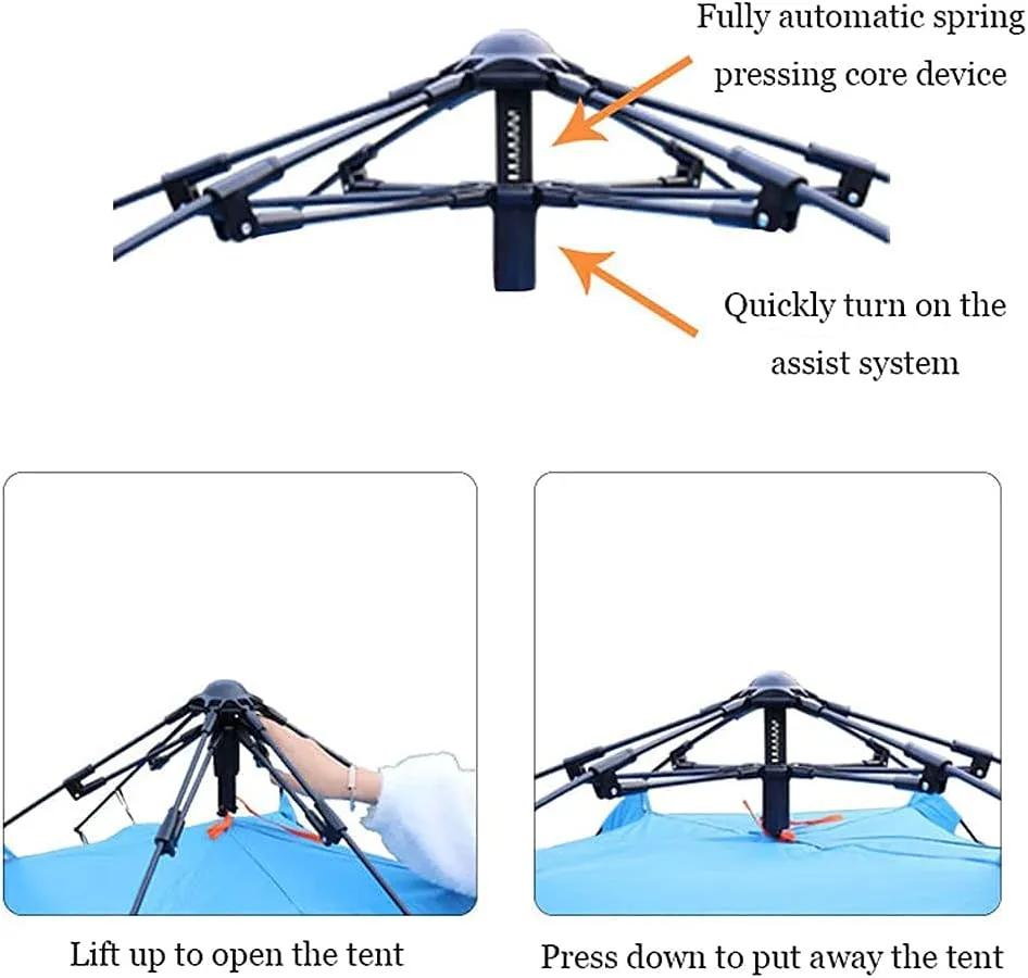 Camping Rainproof Tent, Double-Layer Two-User Outdoor Tent, Dome Tent with Moisture-Proof Pad, Can Accommodate 3-4 People Outdoor Camping