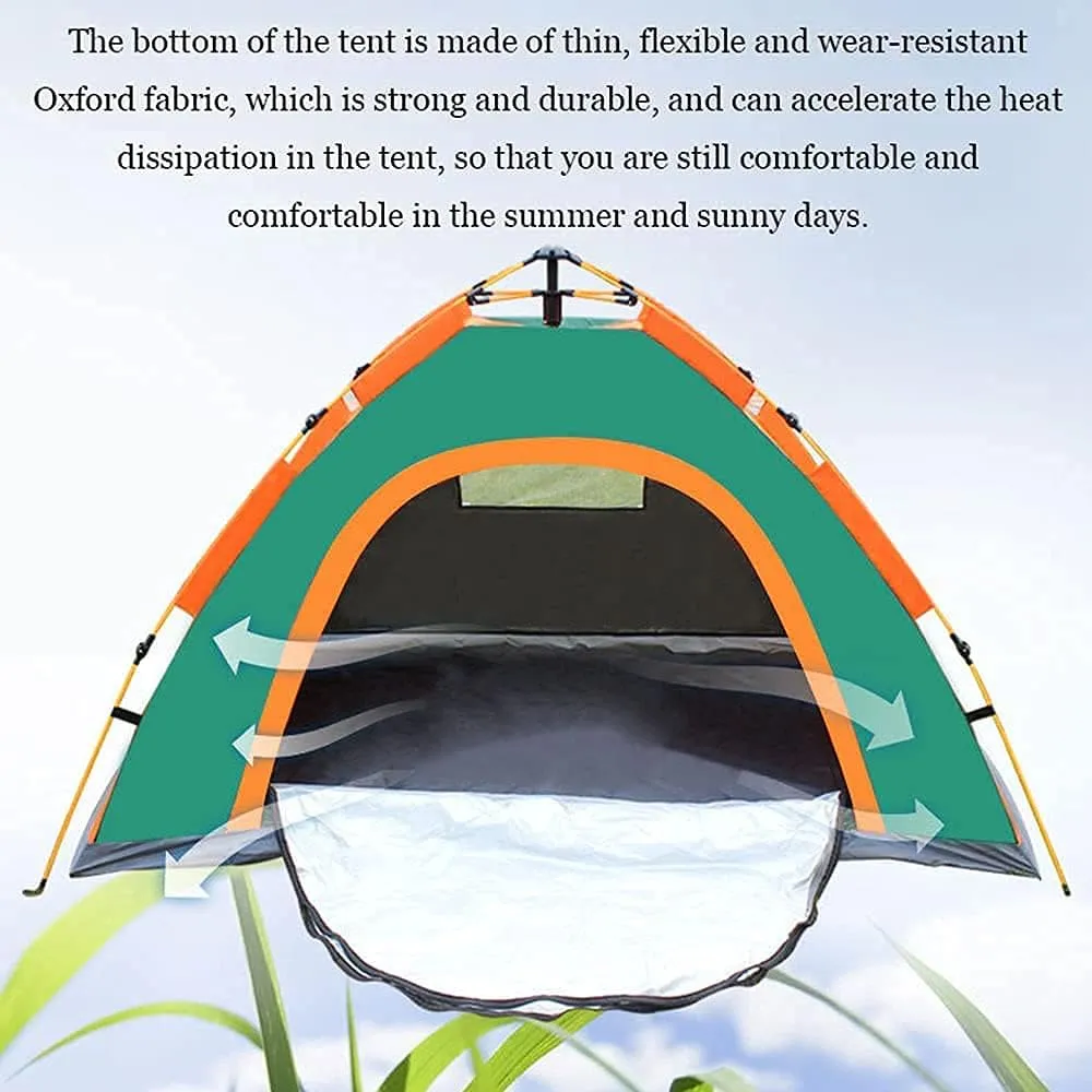 Camping Rainproof Tent, Double-Layer Two-User Outdoor Tent, Dome Tent with Moisture-Proof Pad, Can Accommodate 3-4 People Outdoor Camping