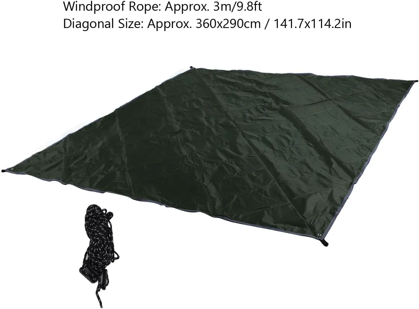 Camping Tarp, Camping Canopy Multifunctional Quadrangle Sunscreen Waterproof Tent Tarp Outdoor Hammock Tent for Camping Outdoor Beach(OD Green)